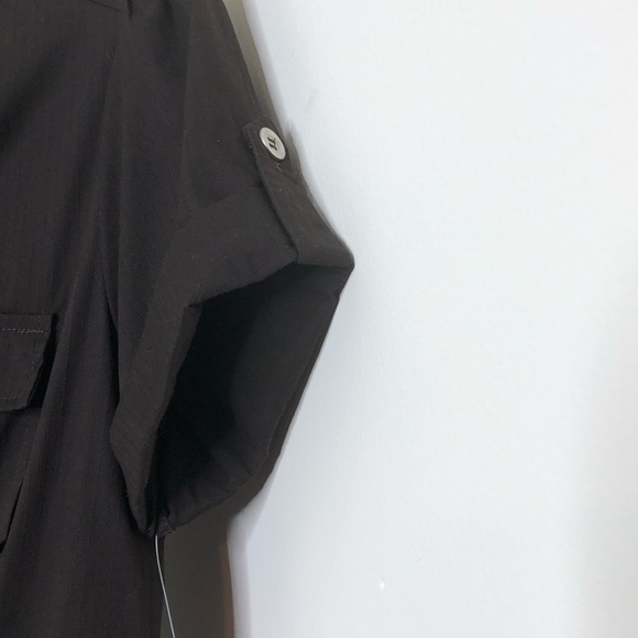 6 Degrees Brown Medium Button Up V-Neck Dress - Picture 5 of 9